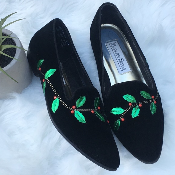 Vintage Velvet Christmas Smoking Flat 6 Holly - Picture 1 of 7